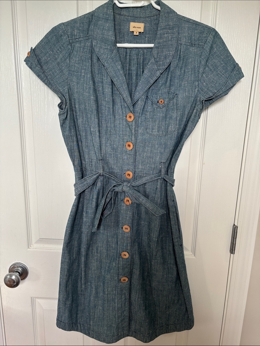 Ella Moss chambray denim  dress in blue